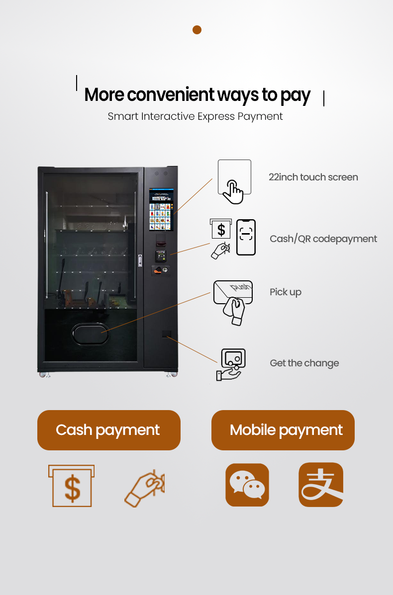 weimi pet vending machine high-quiality hardware adjustable cooling system, automatic defogging, theft prevention