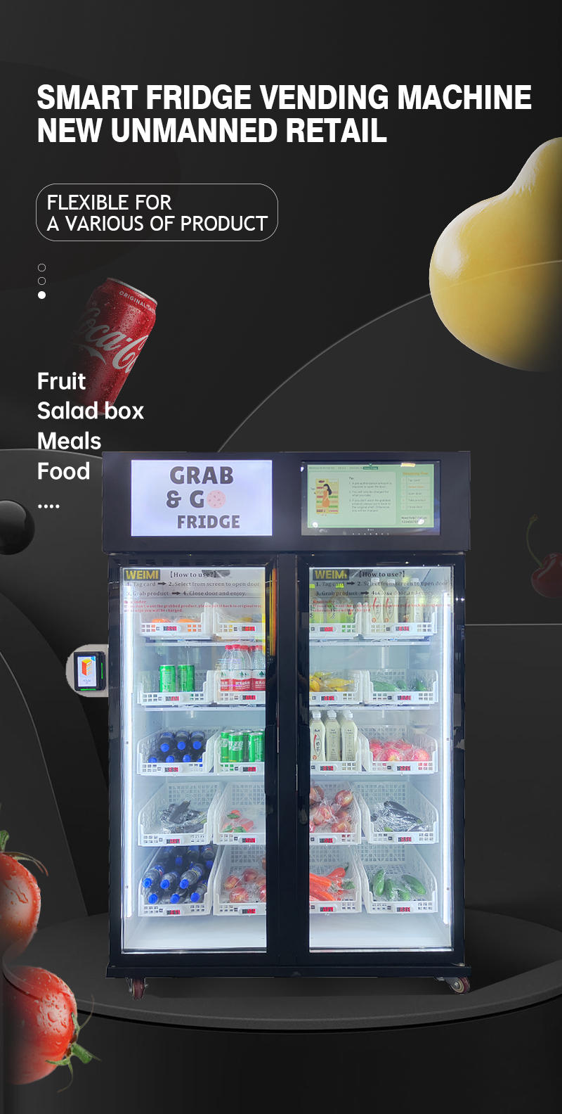 Micron smart fridge vending machine for ice cream