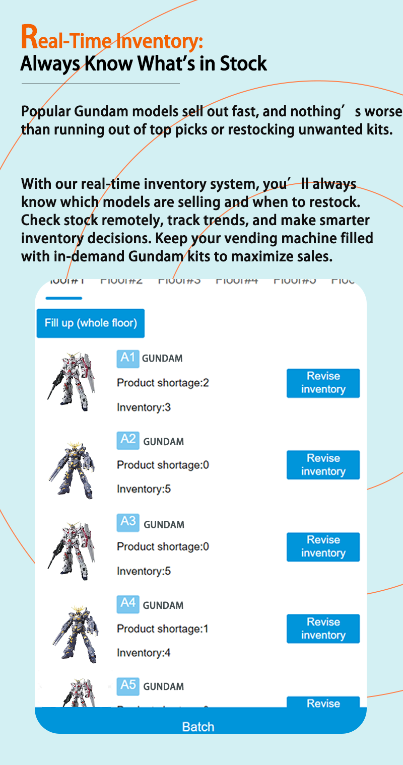 Gundam Model Vending Machine real time inventory
