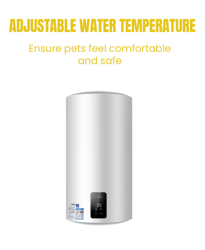 The dog wash machine equip a adjustable hot water moudle