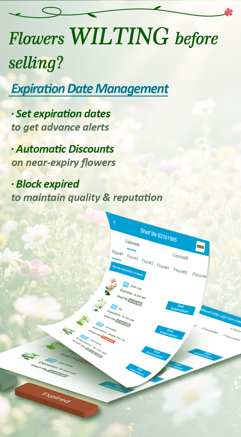 set flowers expiration date with 24/7 Automatic Outdoor Fresh Cut Flower Vending Machine