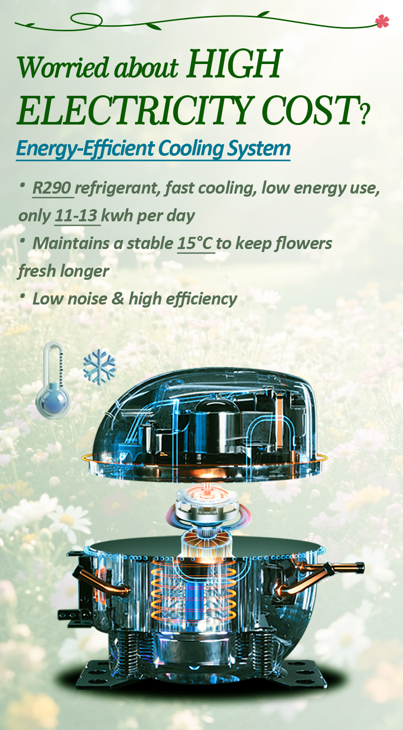 24/7 Automatic Outdoor Fresh Cut Flower Vending Machine With energy-efficient cooling system