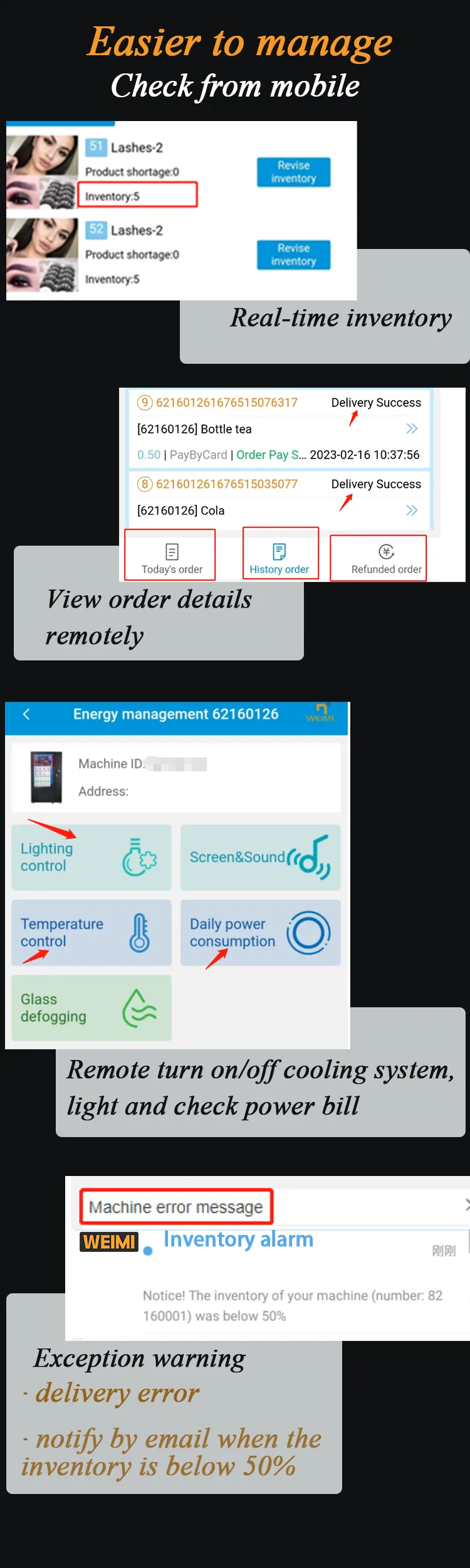 we equipped smart beauty vending machine with smart software system