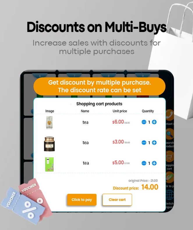 Tea vending machine discounts on multi buys