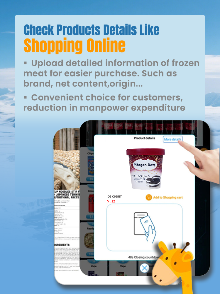 -22℃ Automatic Ice Cream Vending Machines for Retail check ice cream details