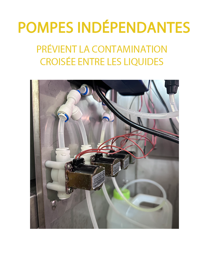 Self-Service Dog Wash Machine independent pumps prevent cross-contamination between liquids
