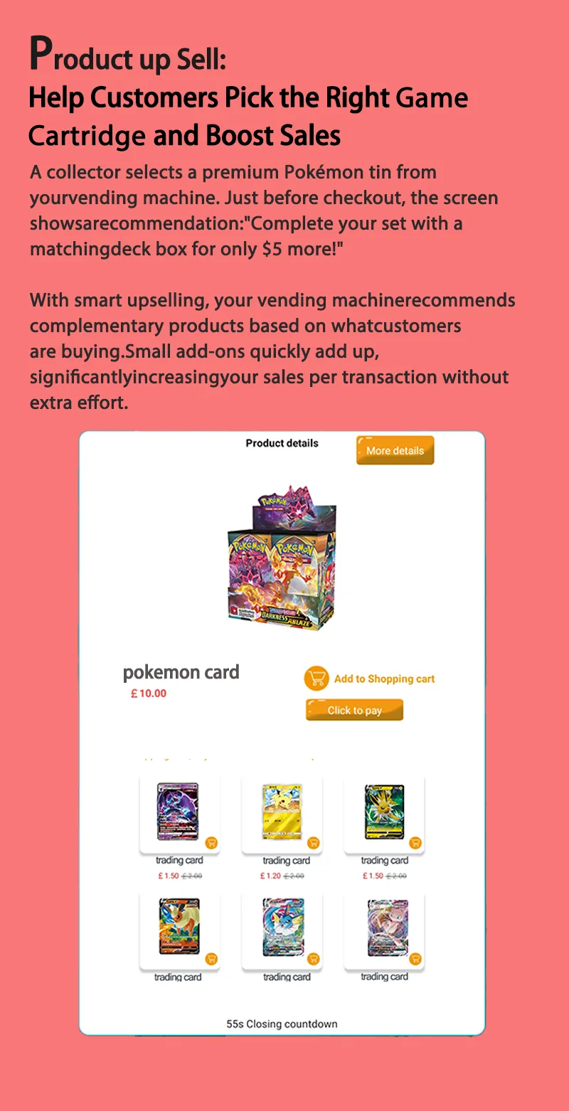 Pokemon merchandise vending machine, equipped with large screen and large capacity Pokemon merchandise vending machine, equipped with large screen and large capacity