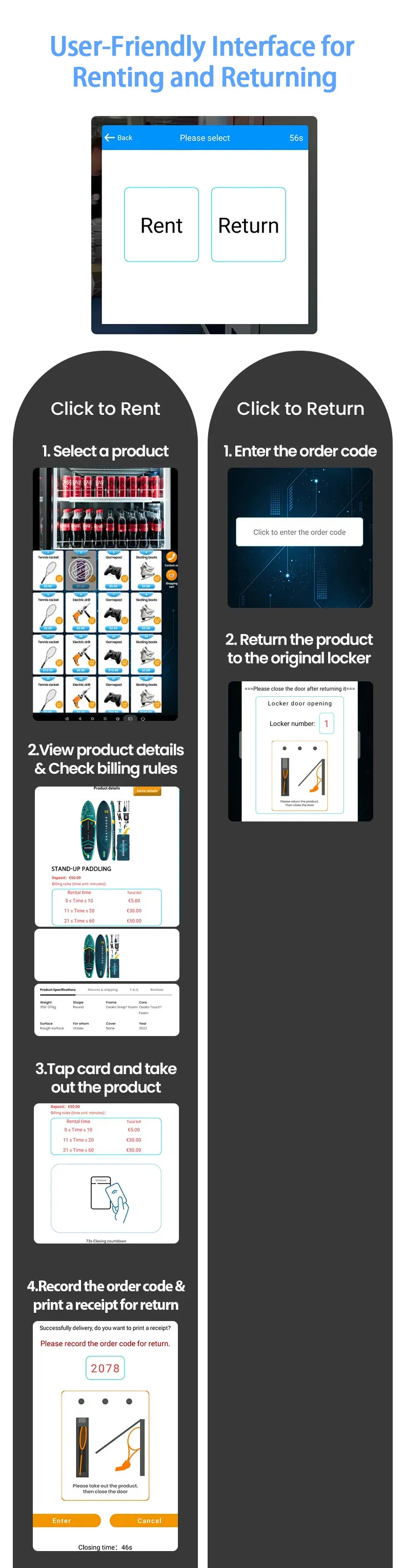 It is user-friendly to rent and return the products.
