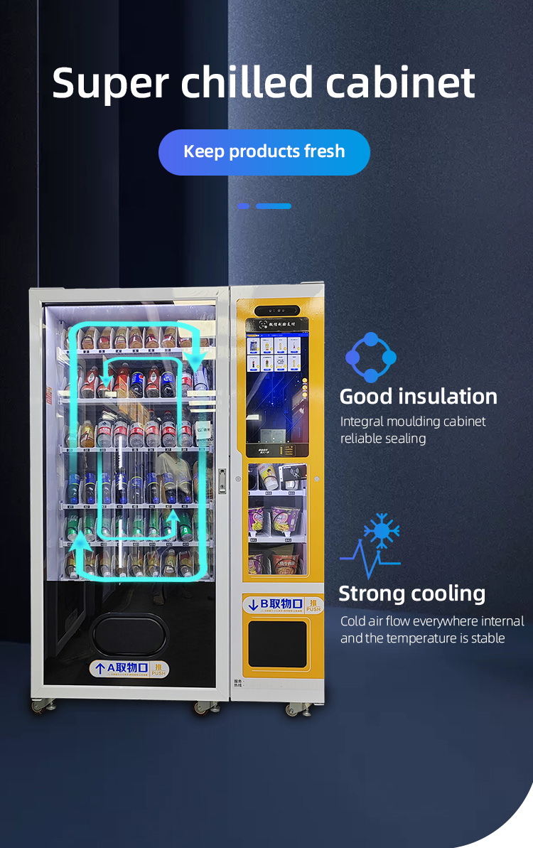 This snack drink vending machine with super chilled cabinet