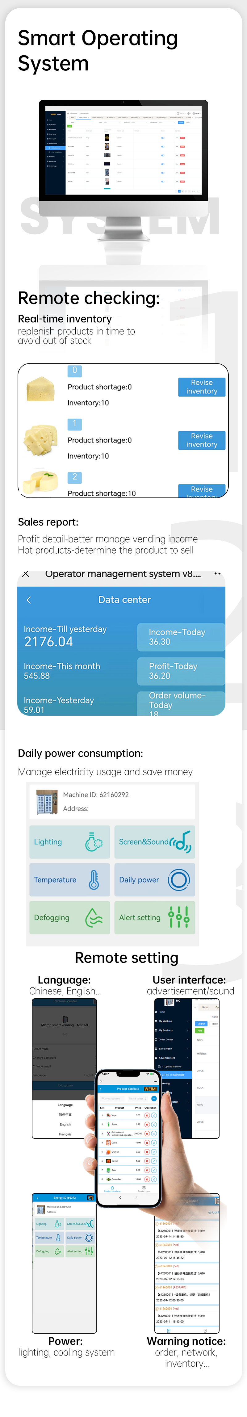 Cheese Vending Machine data analysis and terminal control