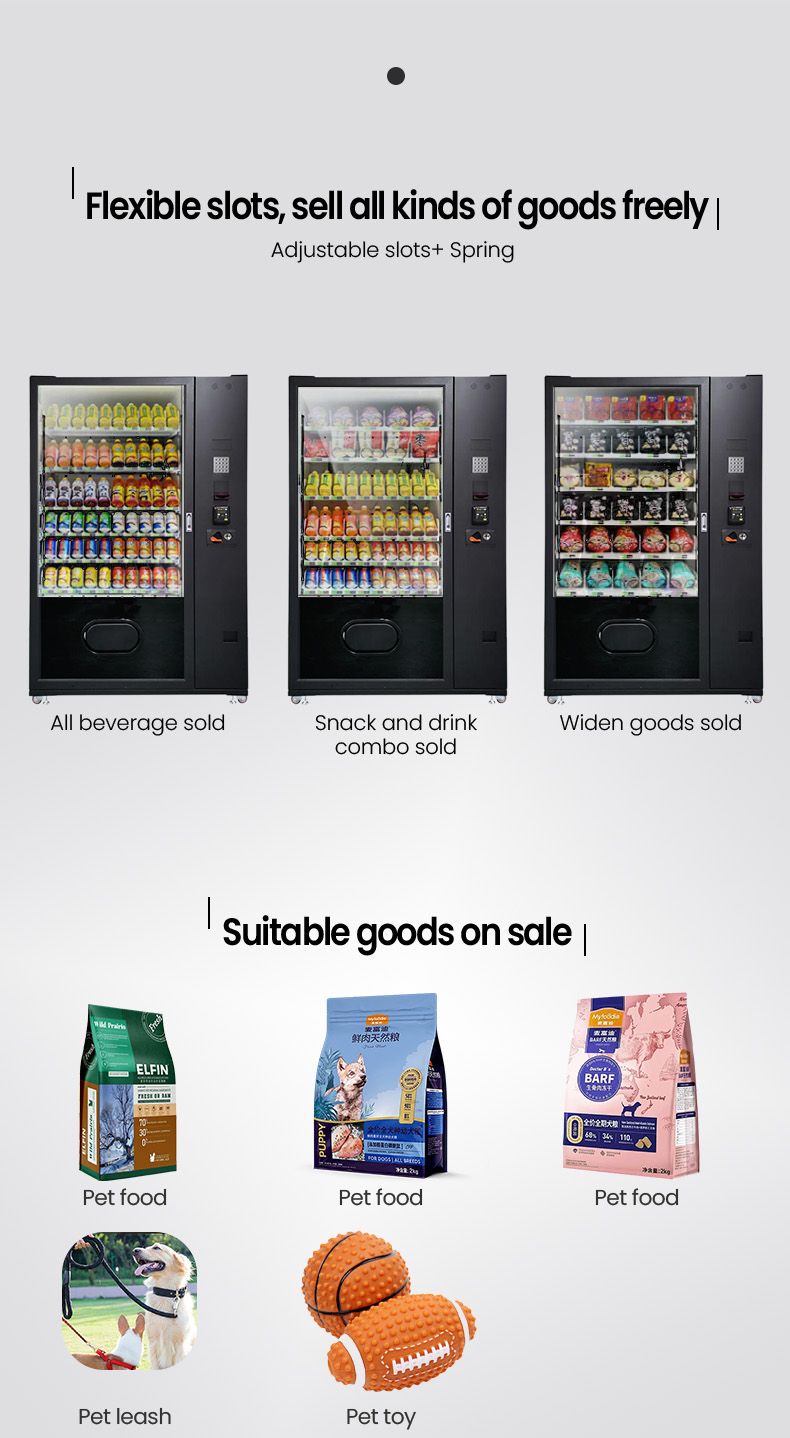 machine has flexible slots, can sell all kinds of goods freely
