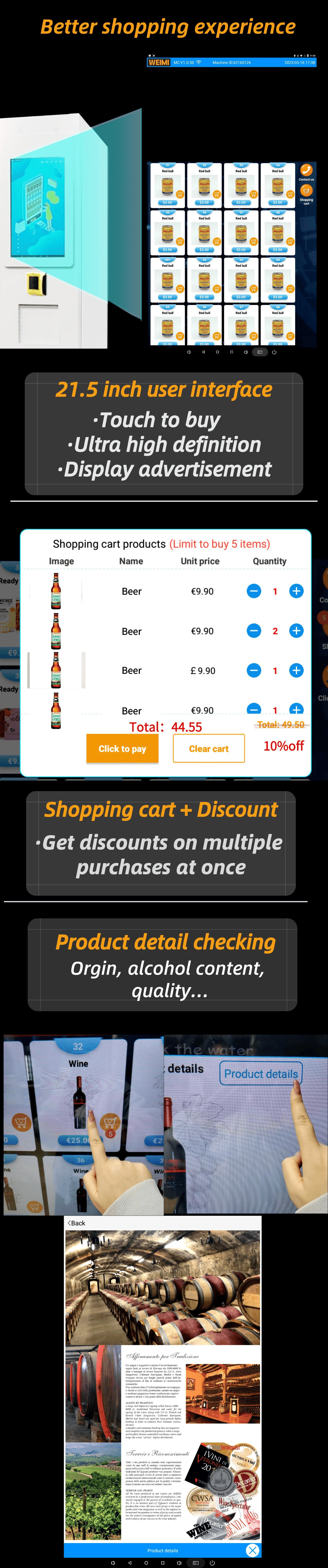 MIcron wine beer vending machine offer better shopping experience