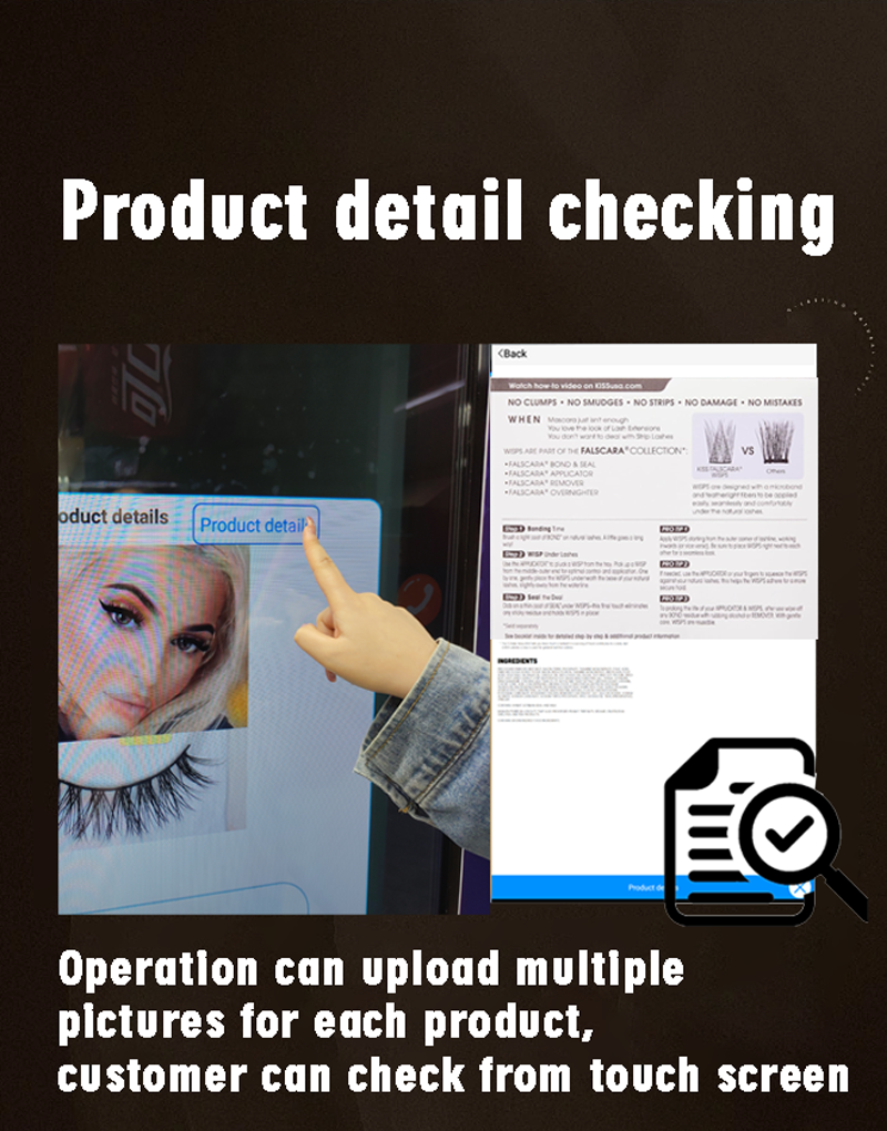 Weimi smart beauty vending machine with touch screen and light box for nails makeup products for unmanned shop