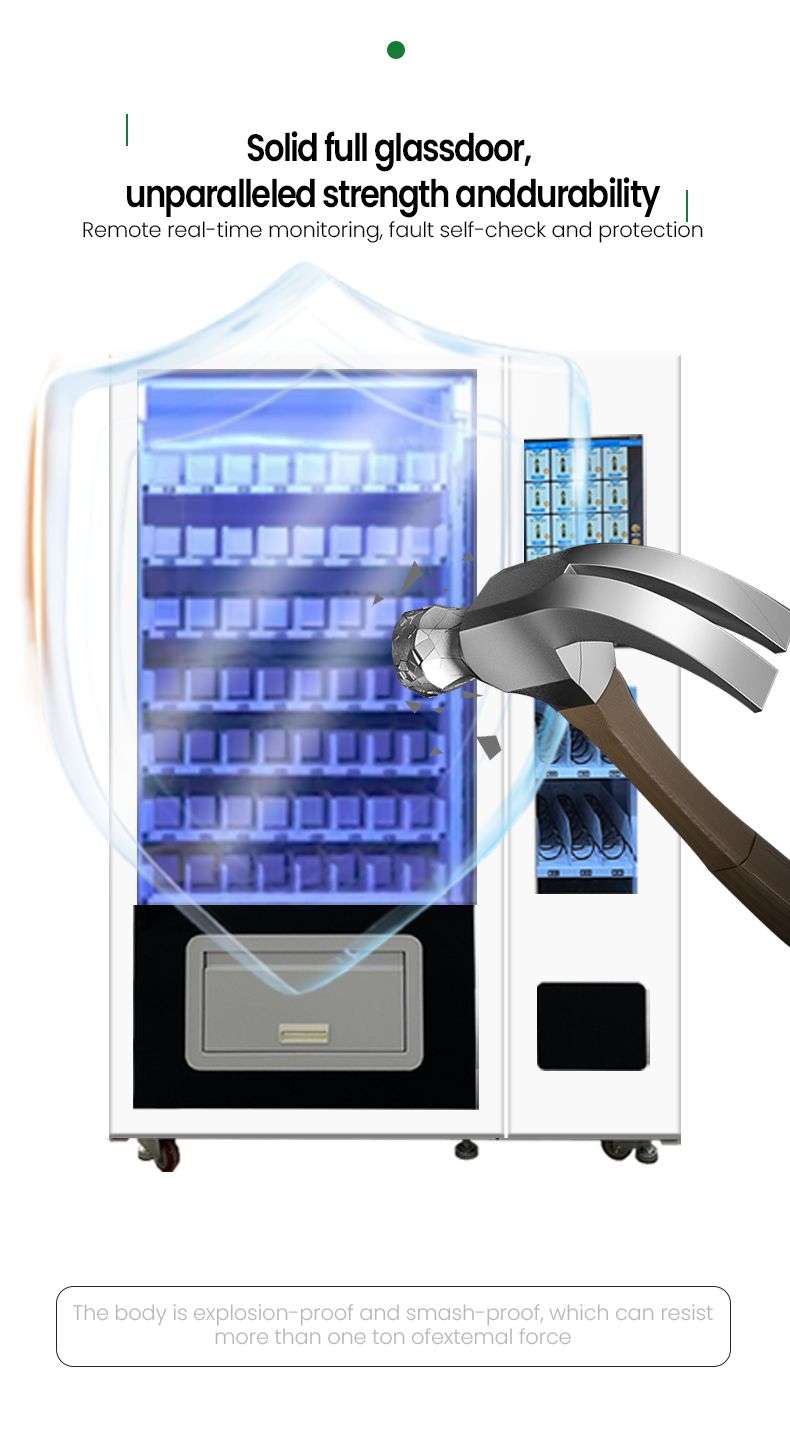 vending machine with solid full glassdoor