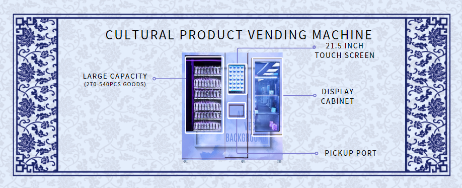 Esposizione del prodotto del distributore automatico di prodotti culturali
