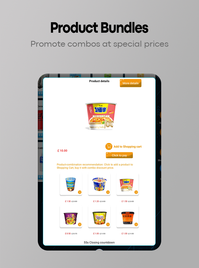 Cup noodle vending machine product bundles