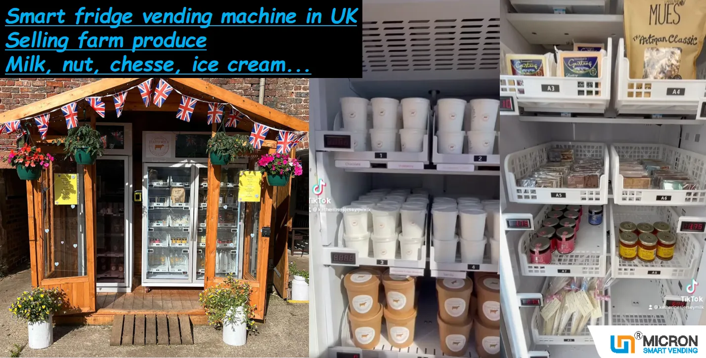 Vegetable vending machine smart fridge for sale fresh farm produce in UK.
