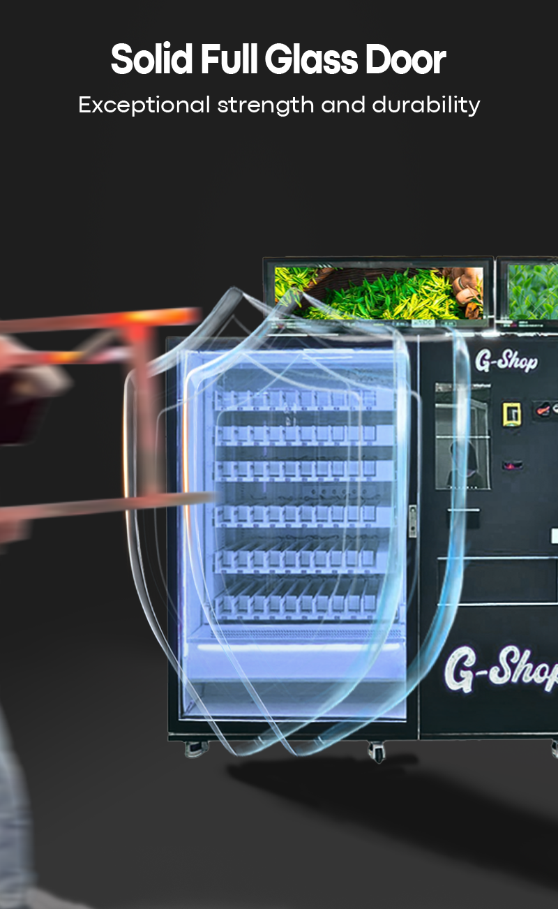 Tea vending machine solid full glass door