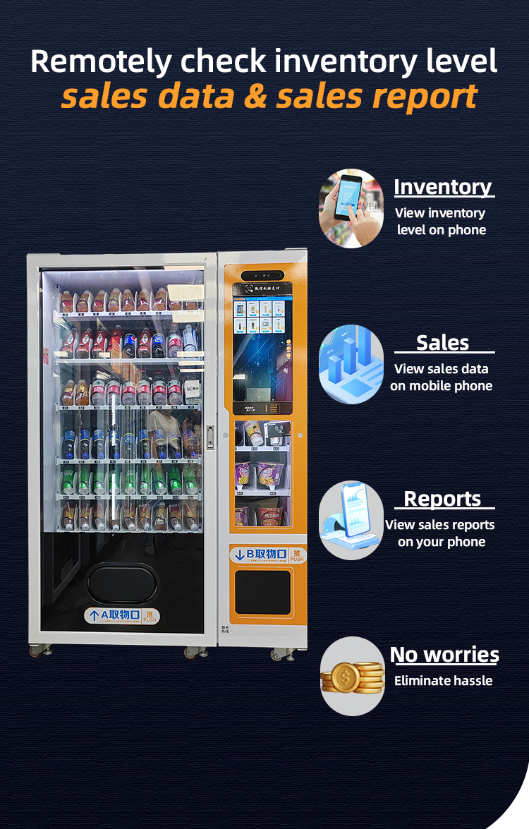 weimi smart soda drink vending machine has remotely check inventory level sales data & sales report