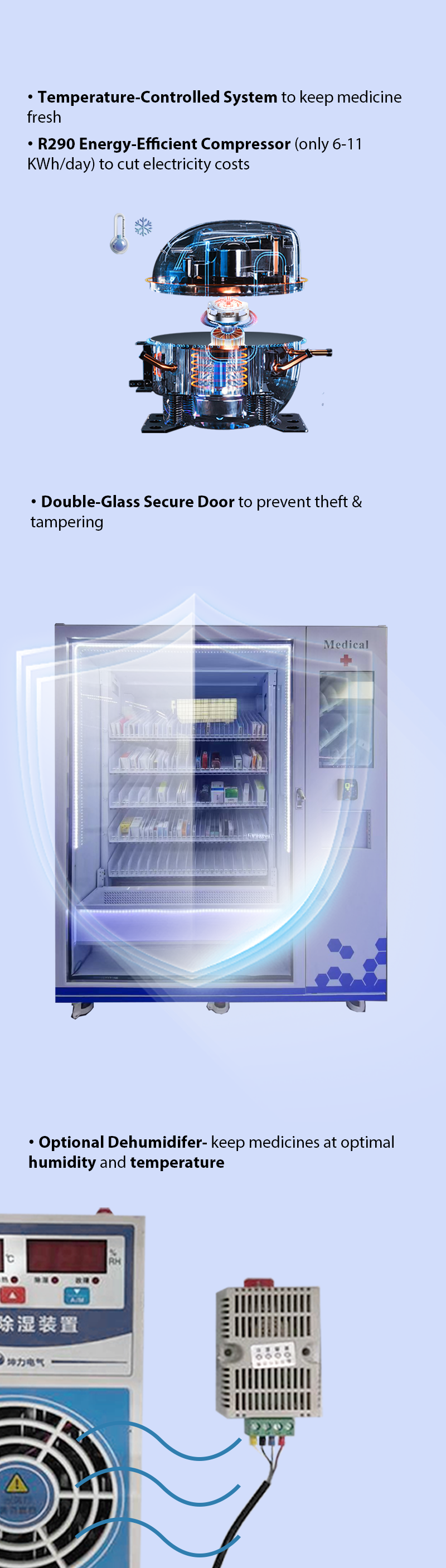 Medicine Vending machine have r290 so that can let the machine energy efficinet