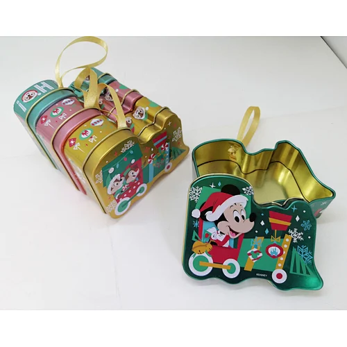 tin box mini train with ribbon for chocolates, candies, small gifts packaging