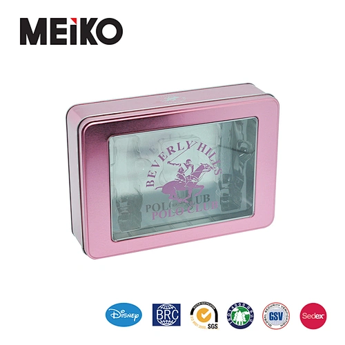 watch tin box with pvc window