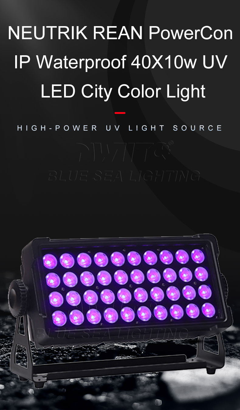 PowerCon IP Waterproof 40X10w UV LED City Color Light bluesealighting