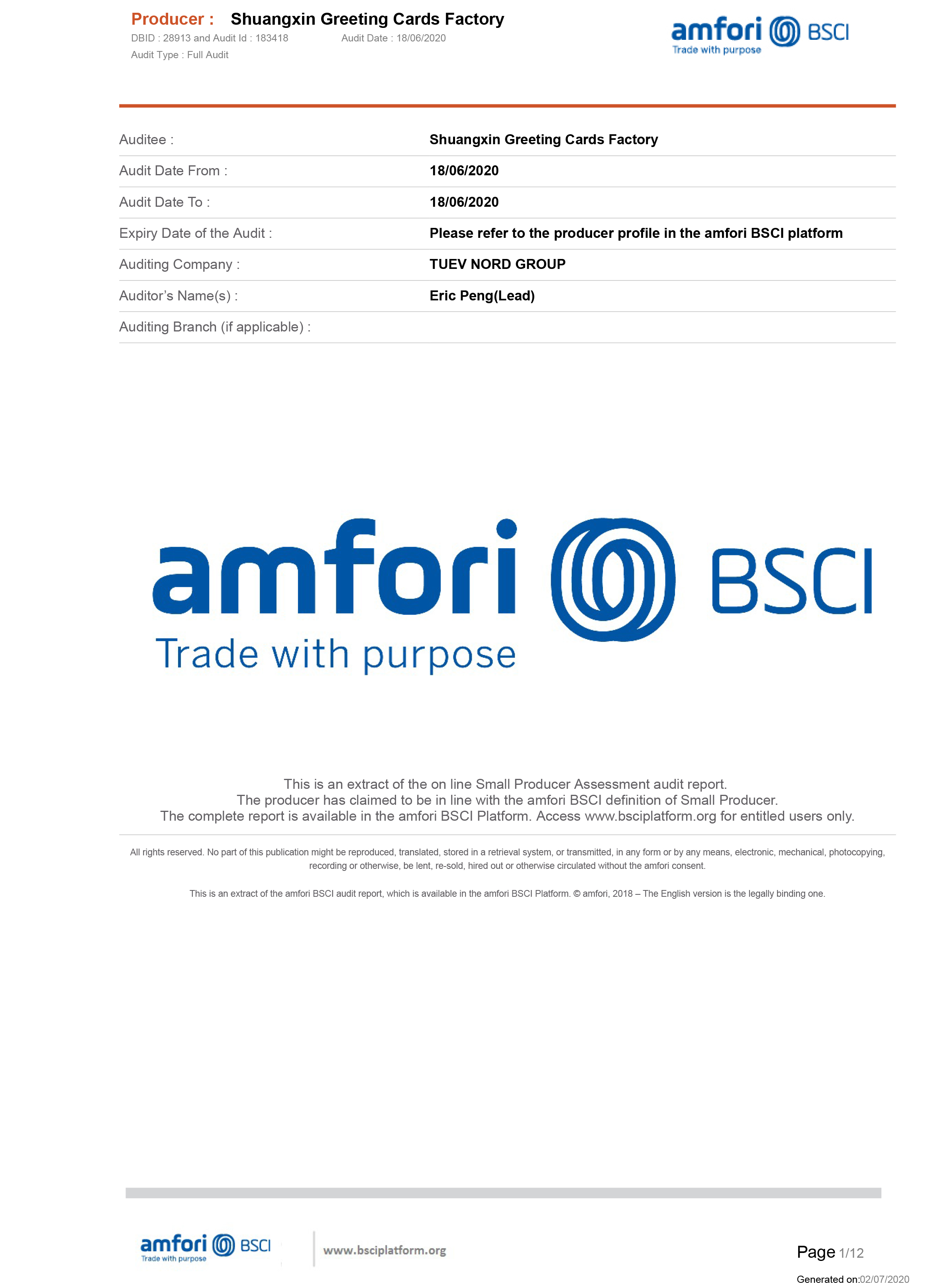 BSCI AUDIT