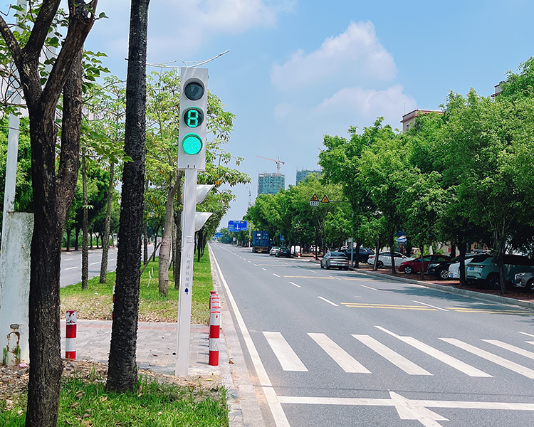 Double-Sided/Four-Sided Integrated Traffic Light System with Pedestrian Button and Pole