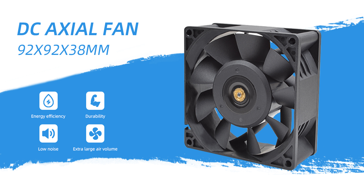DC axial fan 92x92x38mm