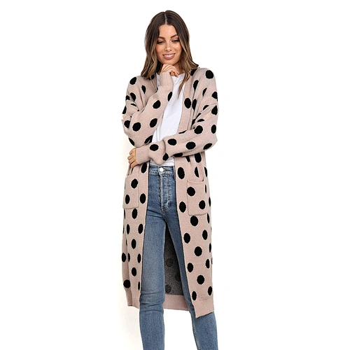 Polka Dot long cardigan fashion clothes women sweater