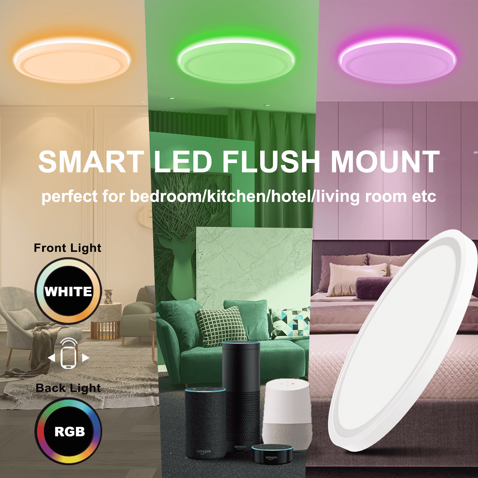 smart led flush mount