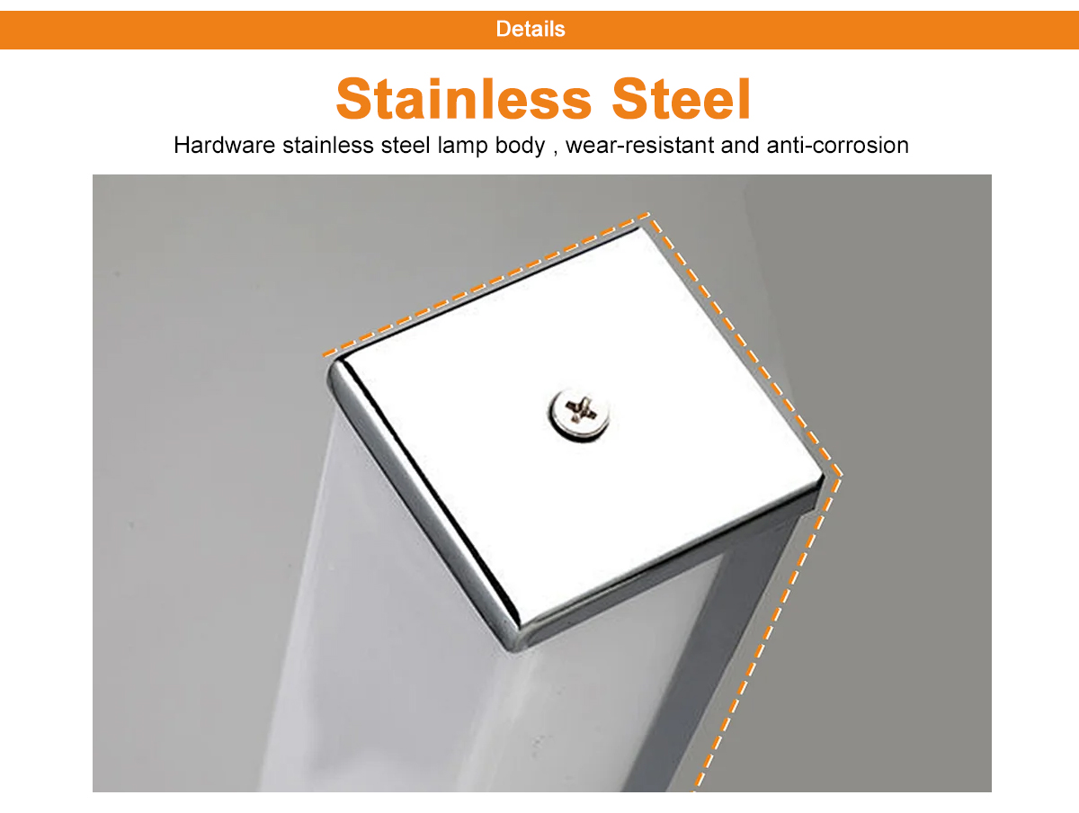 stainless steel of the led vanity light