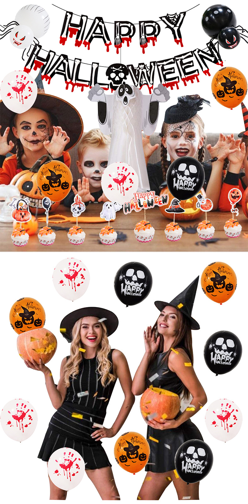 Party Supplies Halloween Paper Bloody Decor Weapons Garland Banner Event Party Supplies Flag Halloween Decoration Sets