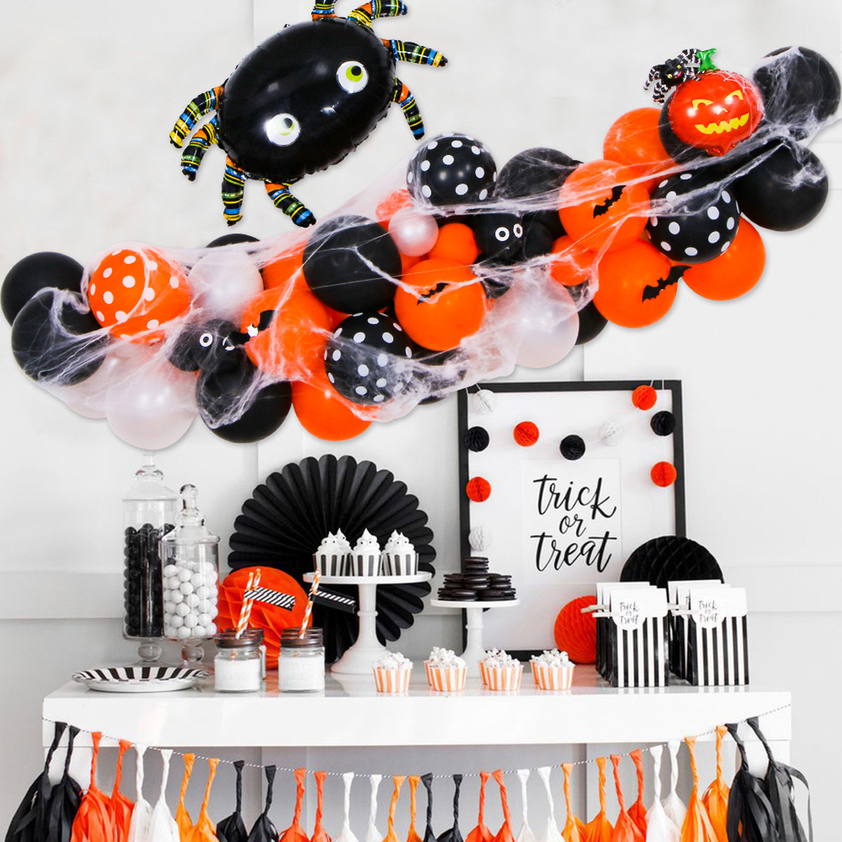 Hot Selling Halloween Party Decoration Skull Ghost Foil Balloon Set Happy Halloween Letter Banner