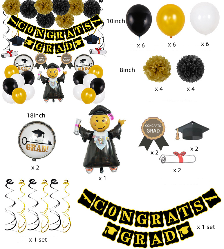 Graduation Balloon Set Graduation Party Decoration Balloons Congratulations Graduation Party Set