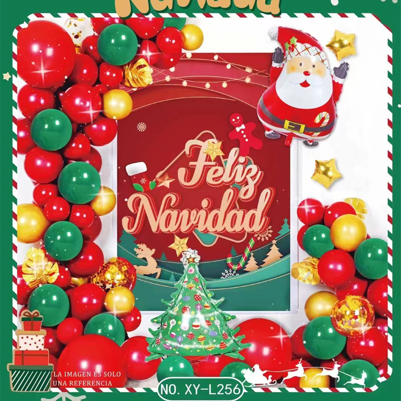 Amazon Hot Sale Feliz Navidad Celebrate Christmas Decorations Creative Gifts Santa Claus Balloon Christmas Party Balloon Set