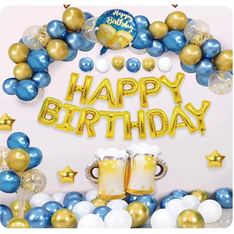 Baby Girl Cute Cartoon Mermaid Themed Birthday Party Latex And Foil Balloon Balloon Set Mermaid Birthday Atmosphere Decoration