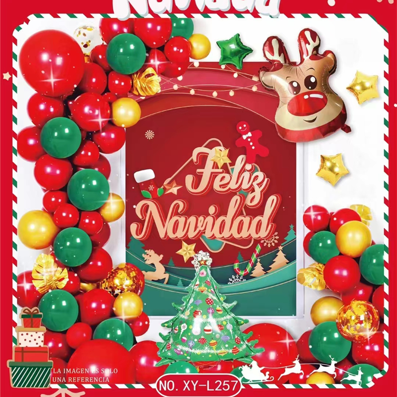Amazon Hot Sale Feliz Navidad Celebrate Christmas Decorations Creative Gifts Santa Claus Balloon Christmas Party Balloon Set