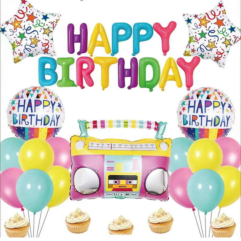 Latex Foil Balloon Party Decorations High Quality Happy Birthday Balloons Set For Birthday Party Decorations