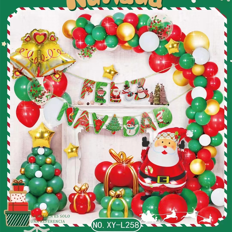 Amazon Hot Sale Feliz Navidad Celebrate Christmas Decorations Creative Gifts Santa Claus Balloon Christmas Party Balloon Set