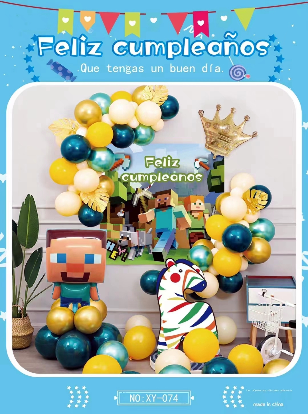 New Design Feliz Cumpleanos Baby Shower Boys&Girls Happy Birthday Balloon Party Decorations Latex Balloon Garland Arch Kit