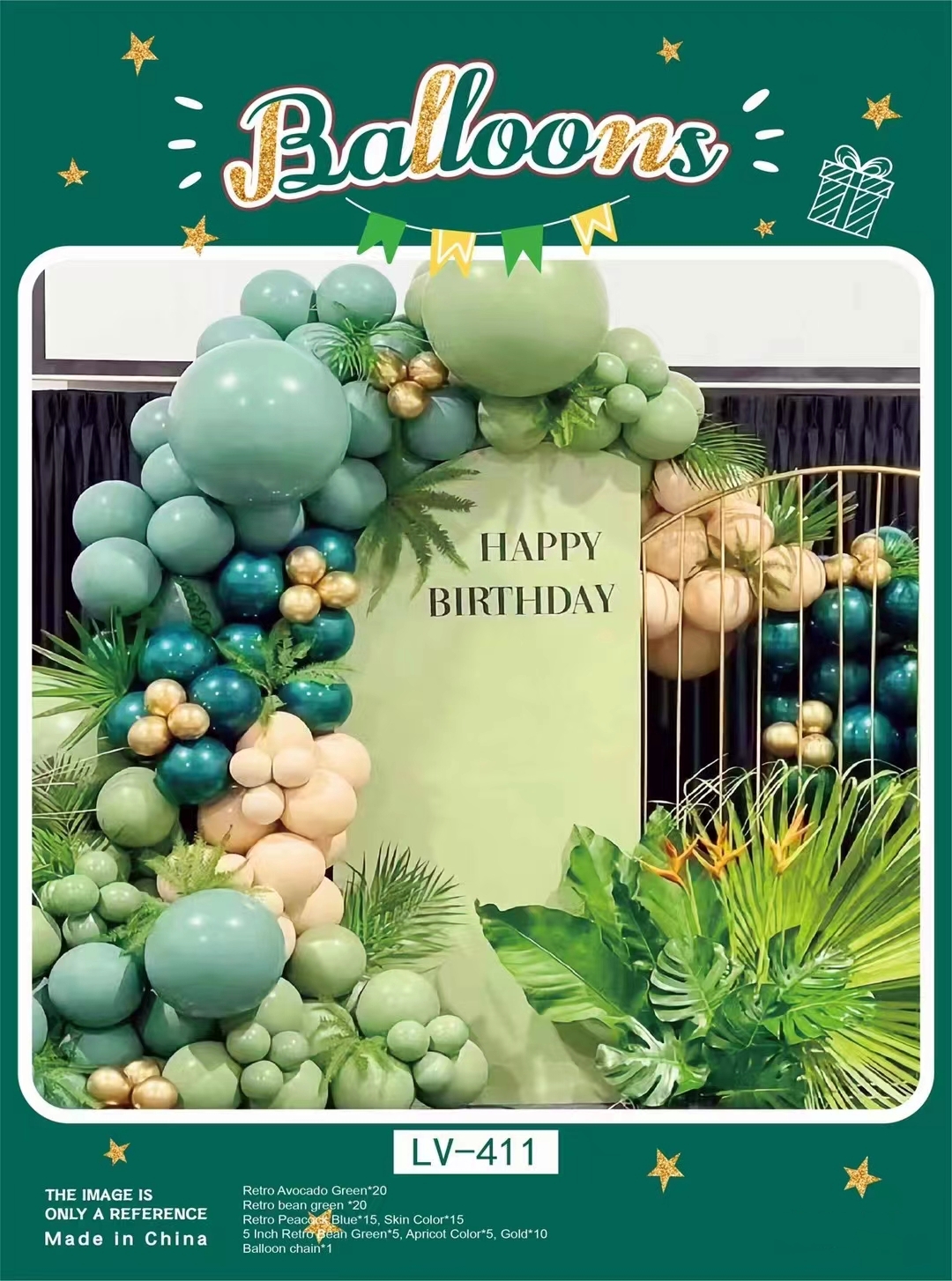 Wholesale Customized Avocado Green Retro Green Latex Balloon Garland Birthday Party Wedding Balloon Decoration Balloons Arch Set