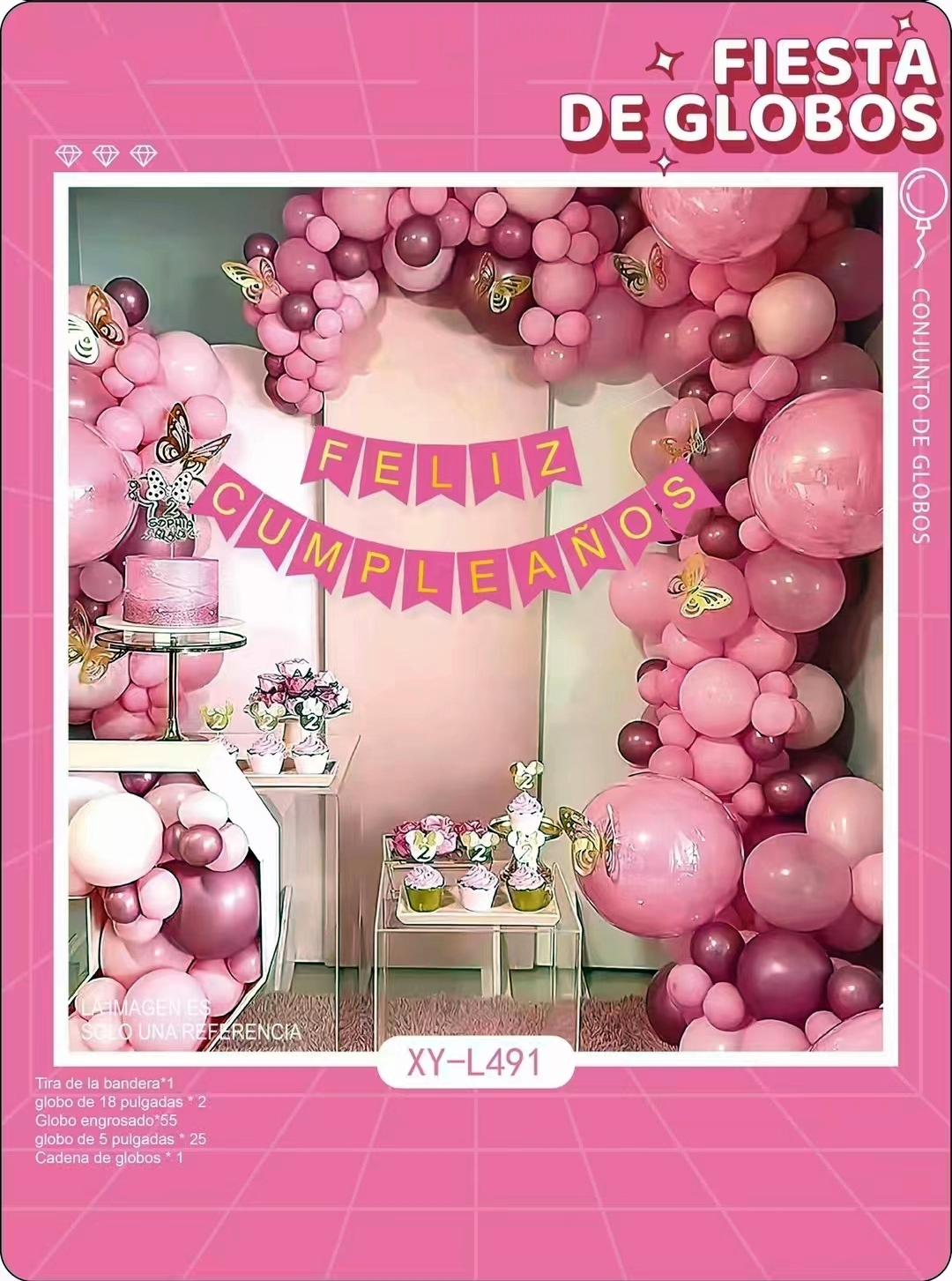2022 Feliz Cumpleanos Happy Birthday Decorations Supplies Girl Celebration Happy Birthday Confetti Balloon And Latex Balloons