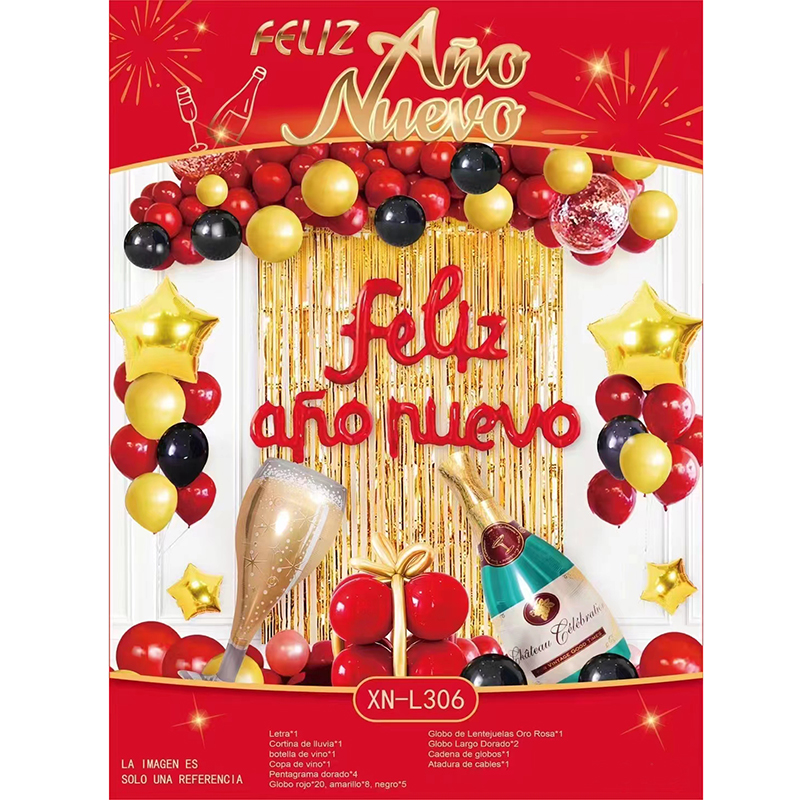New Design Amazon 2023 Happy New Year Balloons Party Balloon Kit for New Year Decoration 2023 Balloon Banner