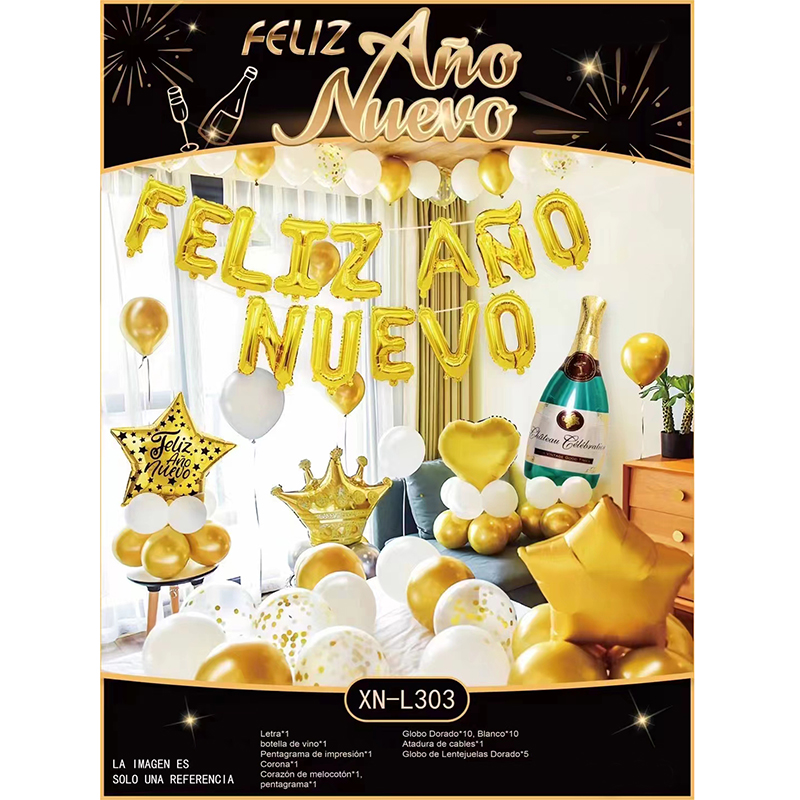 New Design Amazon 2023 Happy New Year Balloons Party Balloon Kit for New Year Decoration 2023 Balloon Banner
