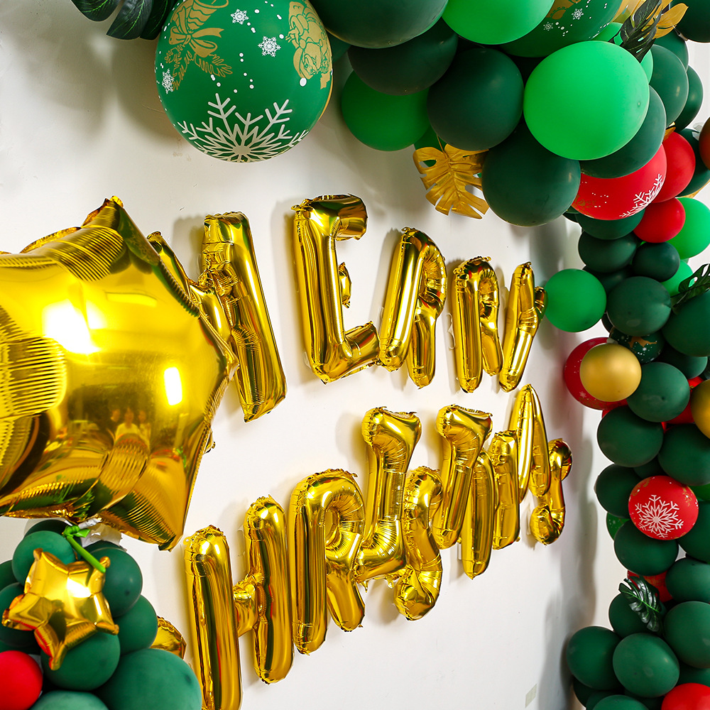 Hot Sale Wholesale Christmas Balloon Set Arch Party Decoration Santa Gift Box Balloon Set