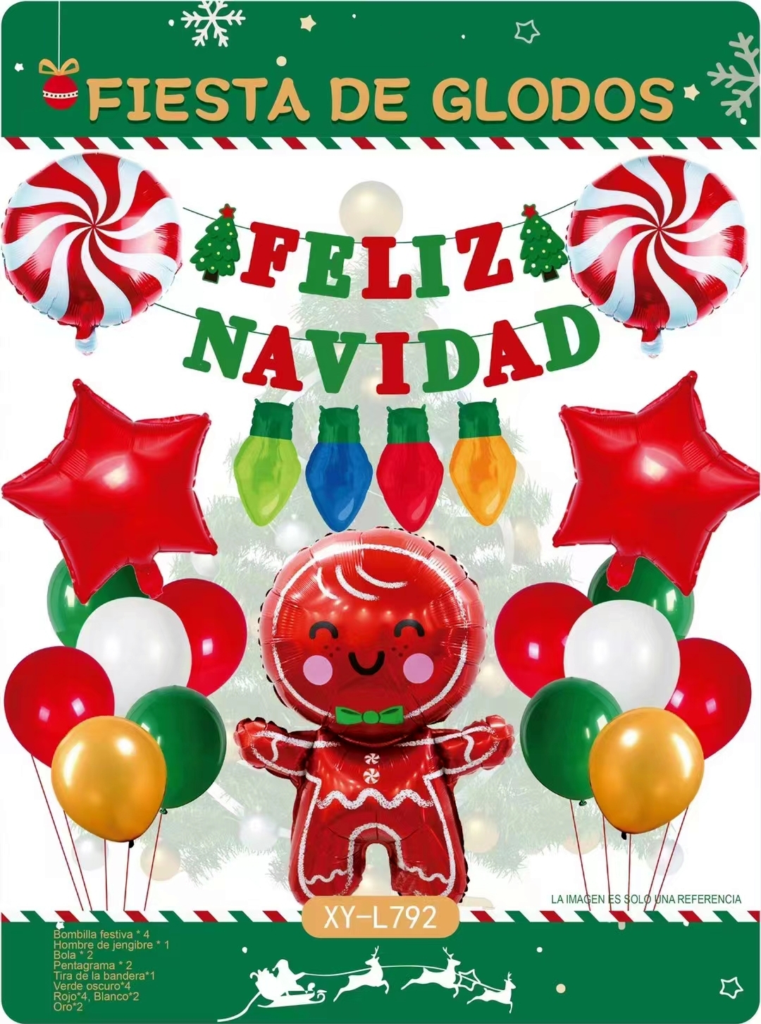 Feliz Navidad 2022 Merry Christmas Decorations Balloon Kit Merry Christmas santa Claus xmas Tree snowman Foil Balloon