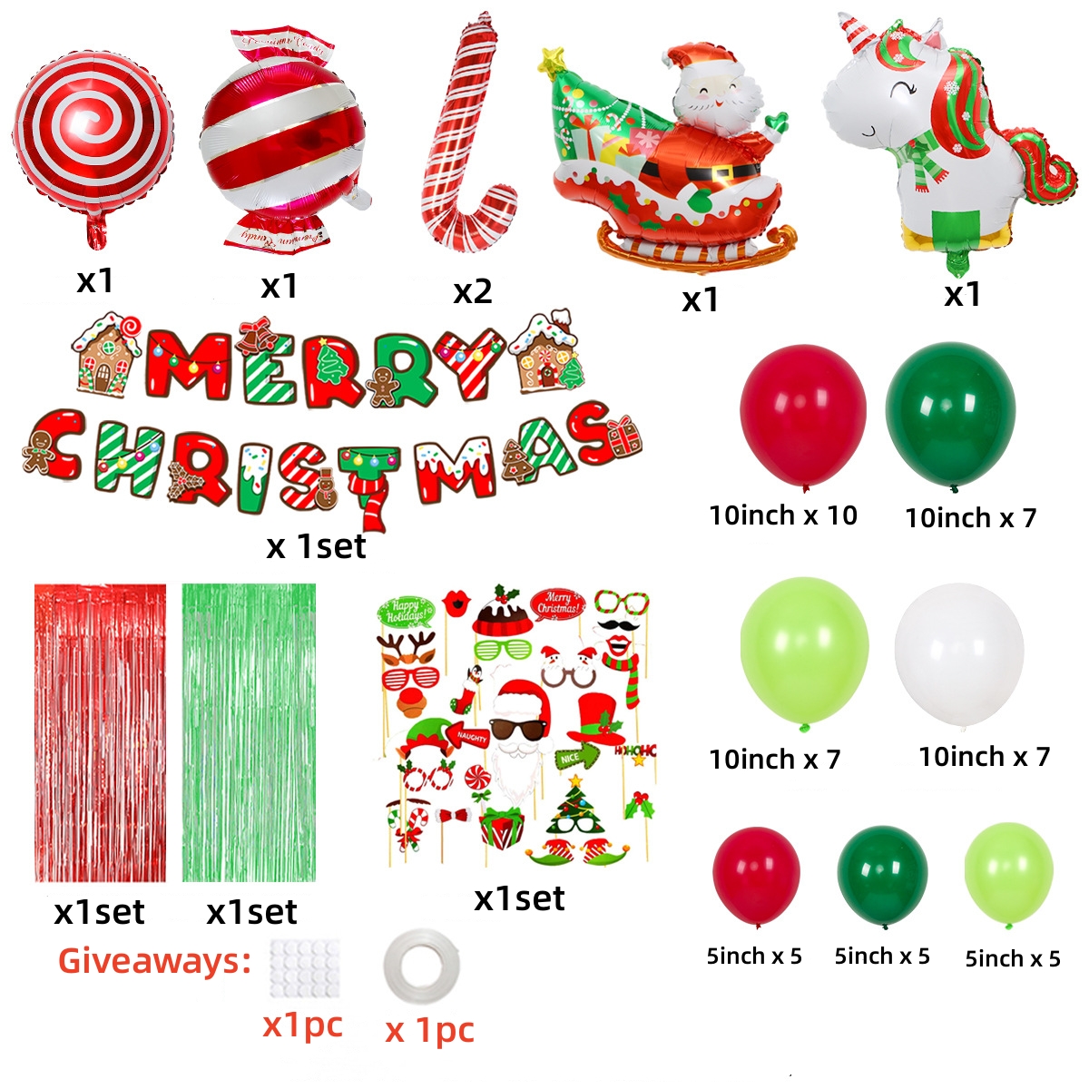 Merry Christmas Balloon and photo pros Decor Santa Elk Snowman latex Christmas balloons kit Garland Arch for Xmas party supplies
