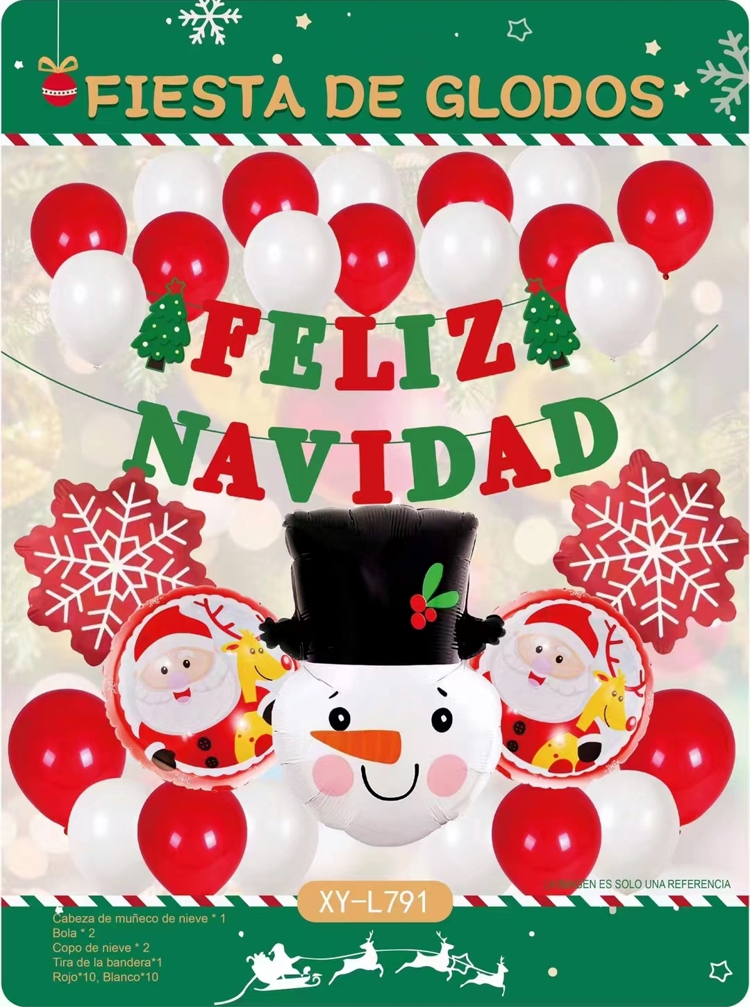 Feliz Navidad 2022 Merry Christmas Decorations Balloon Kit Merry Christmas santa Claus xmas Tree snowman Foil Balloon